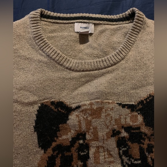 2X Old Navy Grizzly Bear Crewneck Sweater in Brown and Tan oversized - Picture 6 of 7